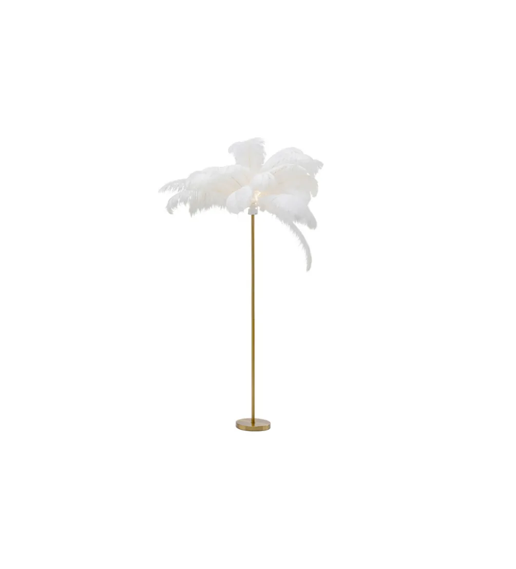 Lampa podłogowa FEATHER PALM 165 Cm Pióra biała