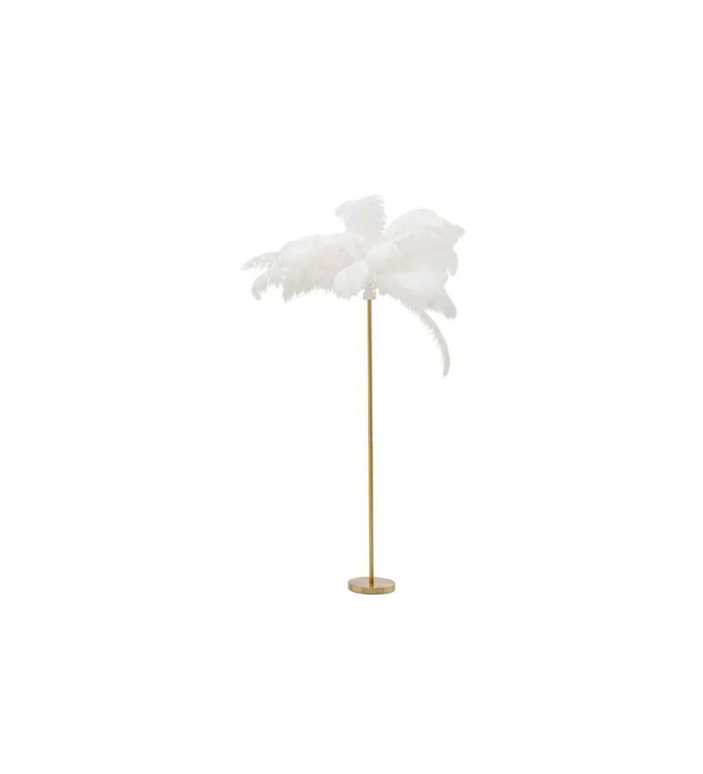 Lampa podłogowa FEATHER PALM 165 Cm Pióra biała