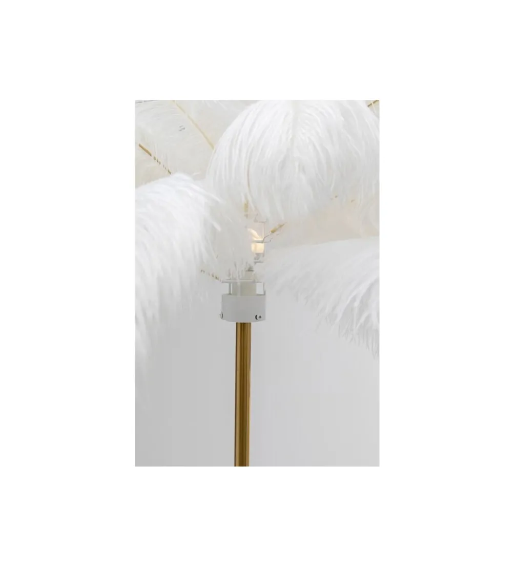 Lampa podłogowa FEATHER PALM 165 Cm Pióra biała
