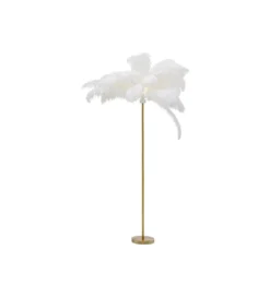 Lampa podłogowa FEATHER PALM 165 Cm Pióra biała