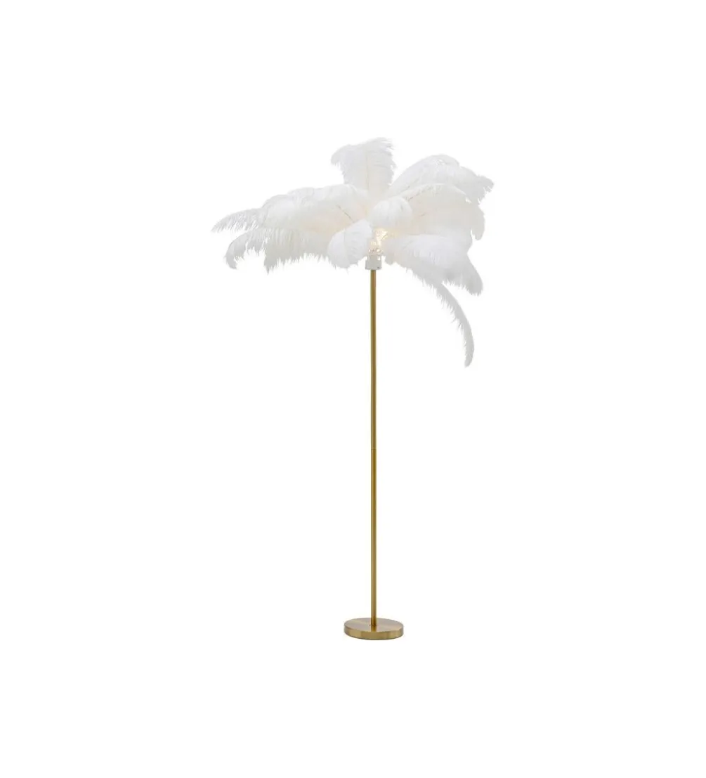 Lampa podłogowa FEATHER PALM 165 Cm Pióra biała