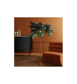 Lampa podłogowa FEATHER PALM 165 cm pióra turkusowa