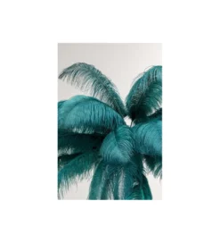 Lampa podłogowa FEATHER PALM 165 cm pióra turkusowa