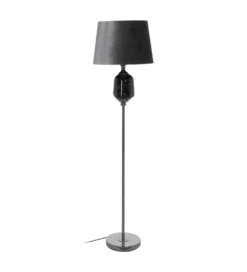 Lampa podłogowa HEMLA 156 cm szklana czarno szara