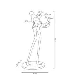 Lampa podłogowa HUMAN 180 cm czarna