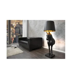 Lampa podłogowa Koń Horse Black Beauty czarna