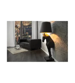 Lampa podłogowa Koń Horse Black Beauty czarna