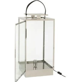 Lampa podłogowa LATARNIA 76 cm srebrna