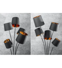 Lampa podłogowa Levels 178 cm czarno złota