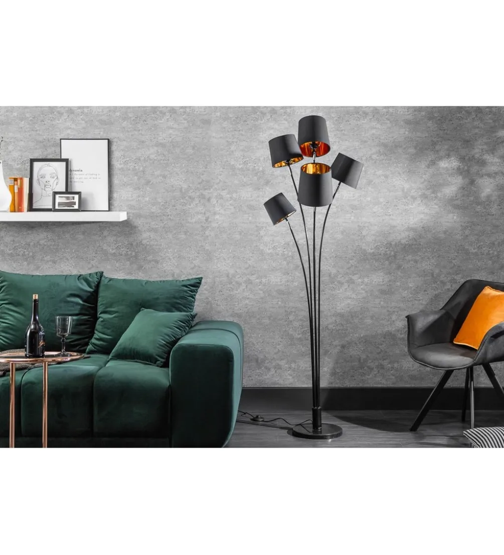 Lampa podłogowa Levels 178 cm czarno złota