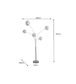 Lampa podłogowa LIQUID DIAMOND 202 cm szara