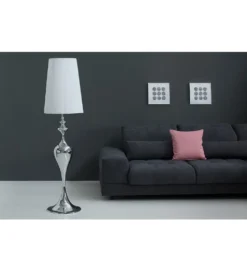 Lampa podłogowa Lucie 160cm biało srebrna