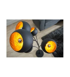 Lampa podłogowa Magma 170cm czarne złoto
