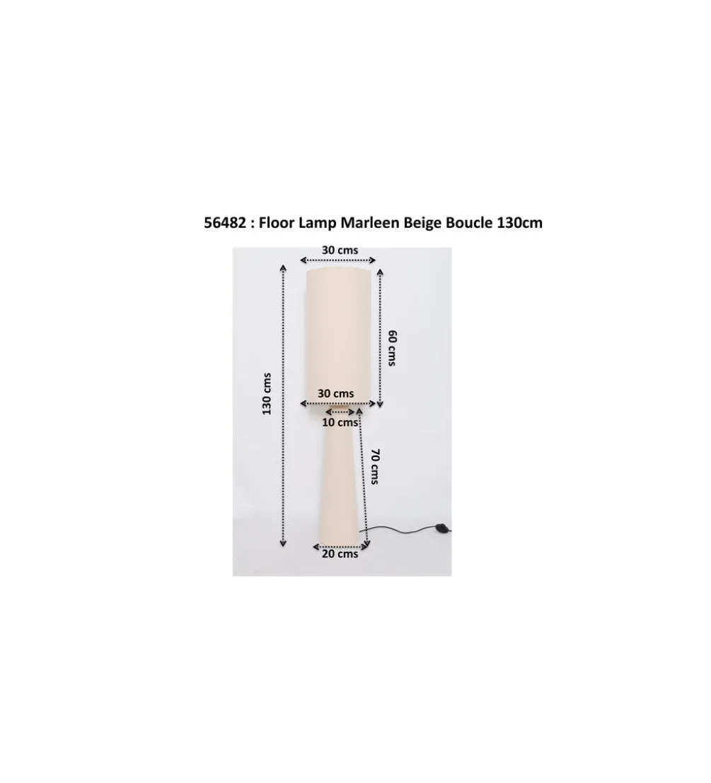 Lampa podłogowa MARLEEN 130 cm boucle beżowa
