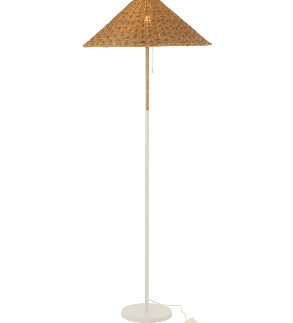 Lampa podłogowa MERTAN 154 cm rattan biała