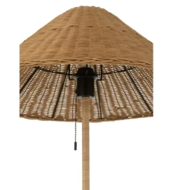 Lampa podłogowa MERTAN 154 cm rattan czarna