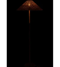 Lampa podłogowa MERTAN 154 cm rattan czarna