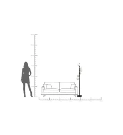Lampa podłogowa SCALA BALLS 160 cm czarna z mlecznymi kloszami