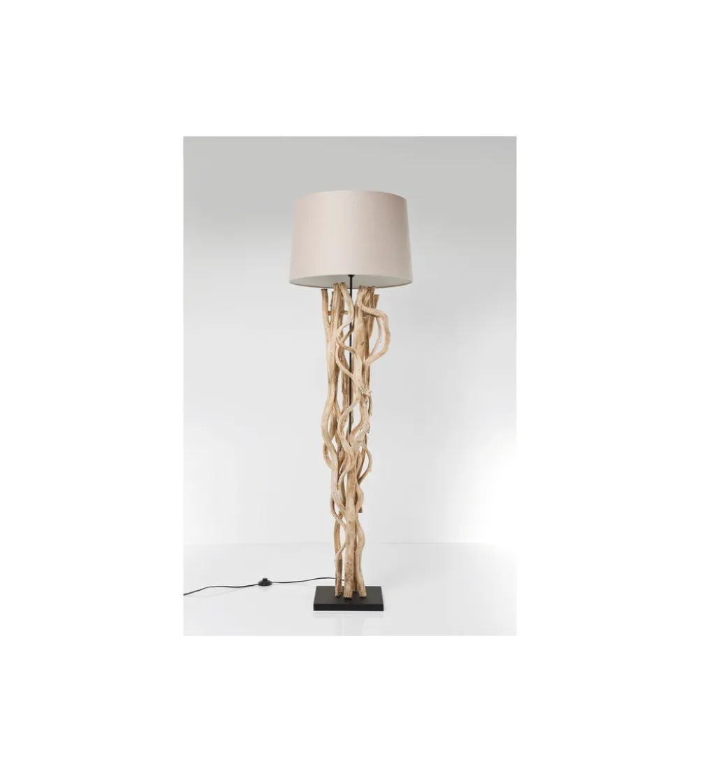 Lampa podłogowa SCULTRA drewno akacja
