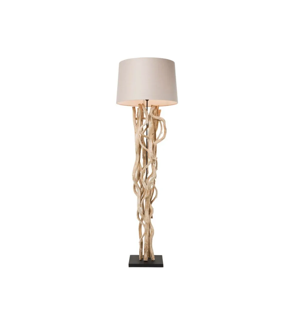 Lampa podłogowa SCULTRA drewno akacja