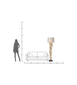 Lampa podłogowa SCULTRA drewno akacja