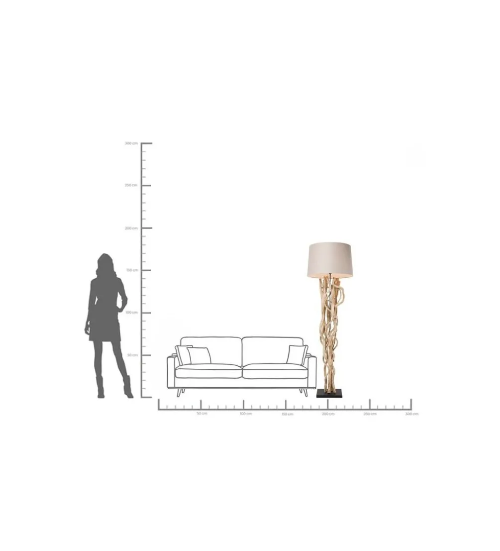 Lampa podłogowa SCULTRA drewno akacja