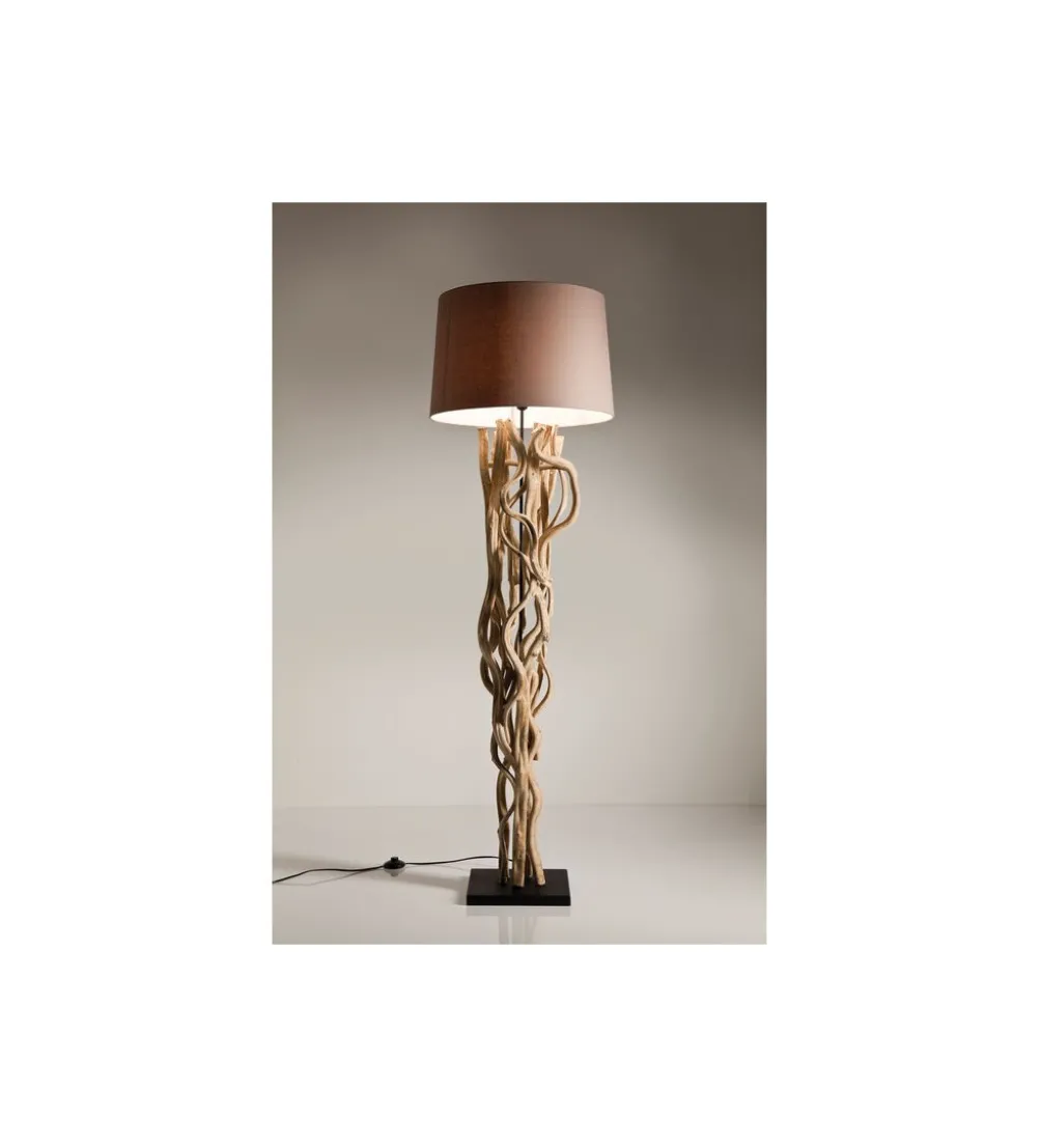Lampa podłogowa SCULTRA drewno akacja