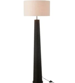 Lampa podłogowa SHARY 160 cm drewno ailanthus czarna