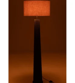 Lampa podłogowa SHARY 160 cm drewno ailanthus czarna