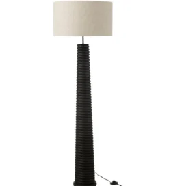 Lampa podłogowa SHARY 160 cm drewno ailanthus czarna
