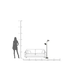 Lampa podłogowa SPEAKER DUO 149 cm czarna