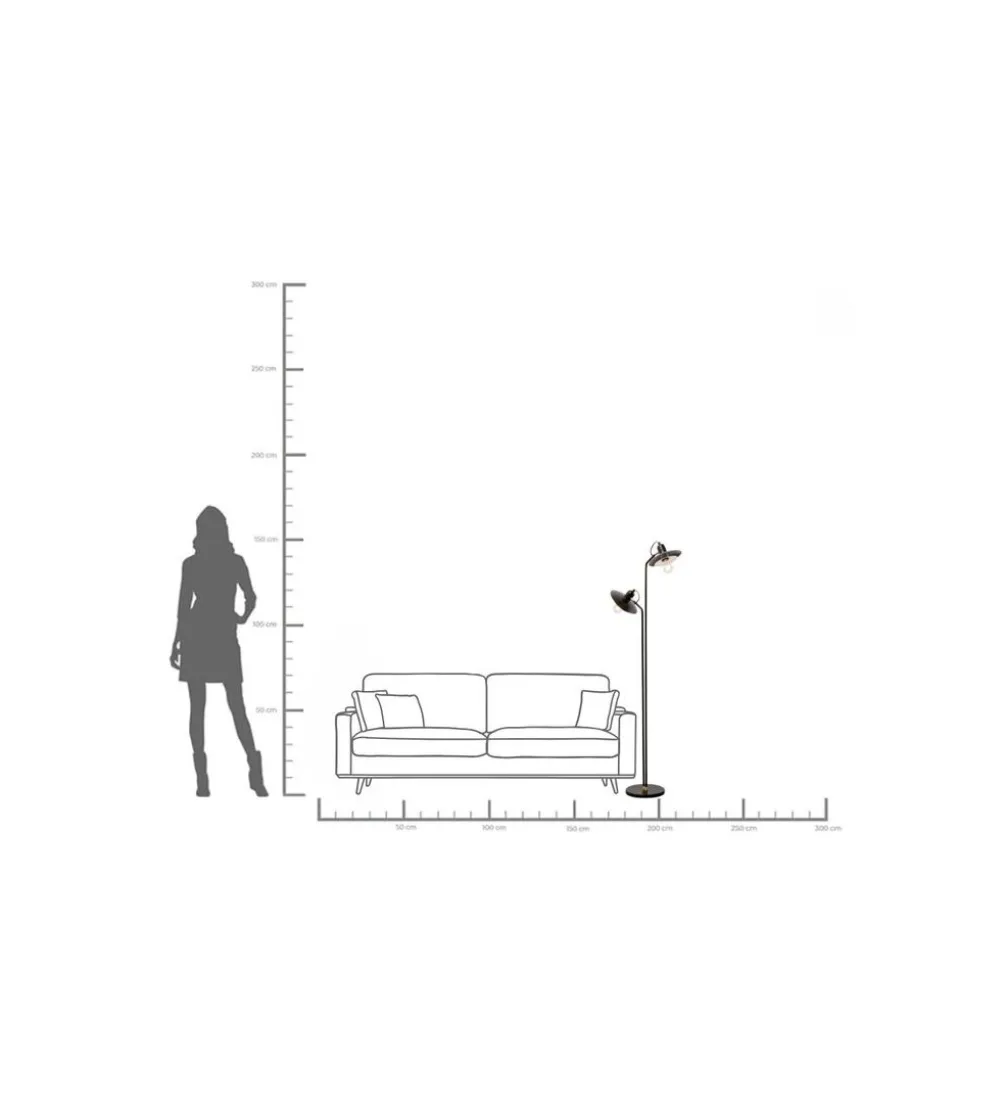 Lampa podłogowa SPEAKER DUO 149 cm czarna