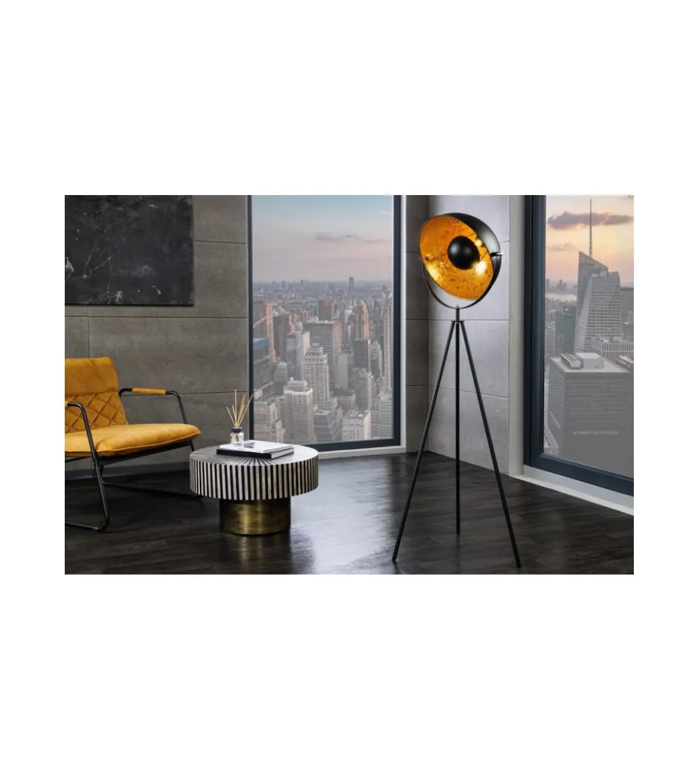 Lampa podłogowa Studio 140cm czarne złoto