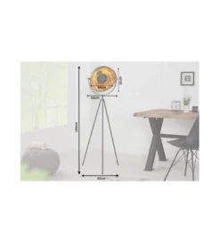 Lampa podłogowa Studio 140cm czarne złoto