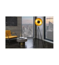 Lampa podłogowa Studio 140cm czarne złoto
