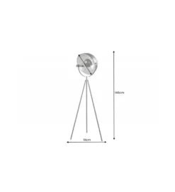Lampa podłogowa Studio 146 cm czarno srebrna