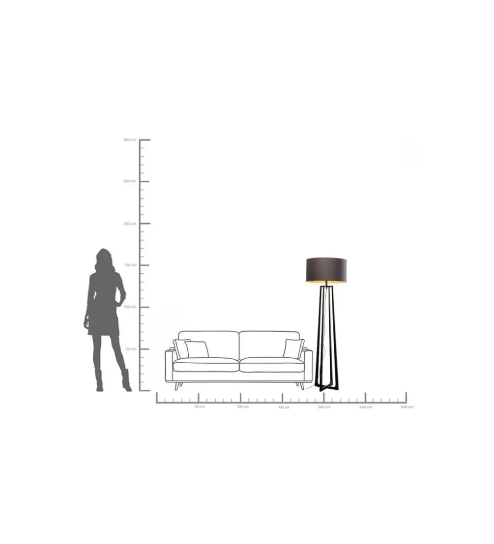 Lampa podłogowa TIMON 160 cm czarna