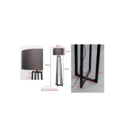 Lampa podłogowa TIMON 160 cm czarna