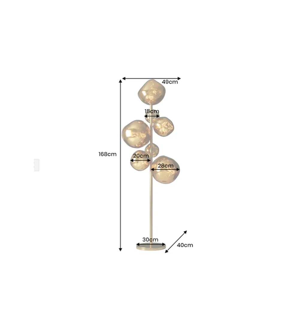 Lampa stojąca LIQUID DIAMOND 170 cm złota