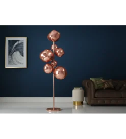 Lampa stojąca LIQUID DIAMOND 170 cm stalowa miedź