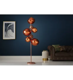 Lampa stojąca LIQUID DIAMOND 170 cm stalowa miedź