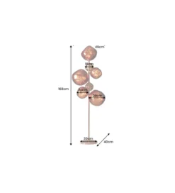 Lampa stojąca LIQUID DIAMOND 170 cm stalowa miedź
