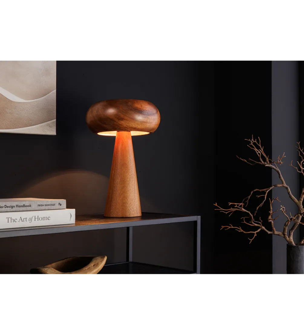 Lampa stołowa ALVA 36 cm drewno akacja