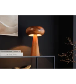 Lampa stołowa ALVA 36 cm drewno akacja