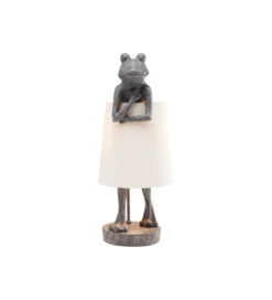 Lampa stołowa Animal Frog 58 cm szaro biała