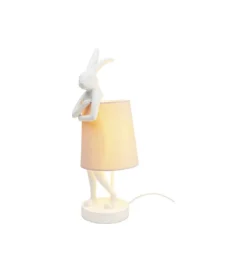 Lampa stołowa Animal Rabbit 50 cm biało różowa
