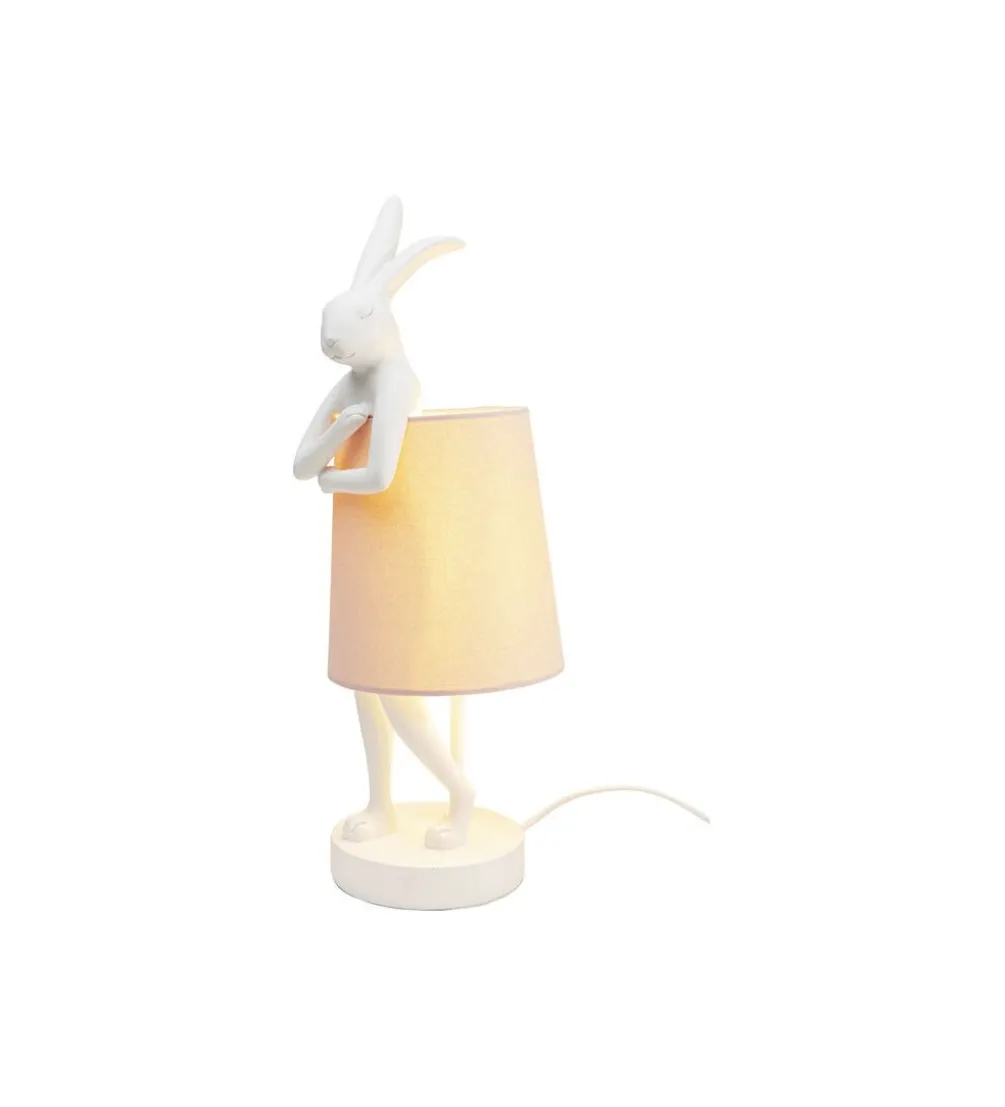 Lampa stołowa Animal Rabbit 50 cm biało różowa