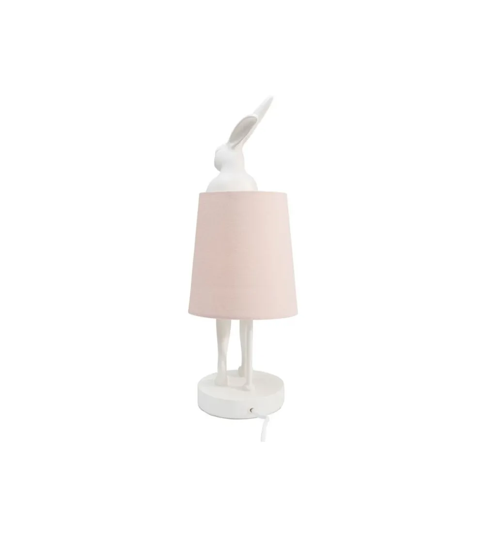 Lampa stołowa Animal Rabbit 50 cm biało różowa