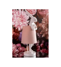Lampa stołowa Animal Rabbit 68 cm biało różowa