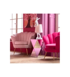 Lampa stołowa Animal Rabbit 68 cm biało różowa